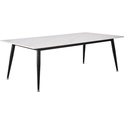 Table basse 140 cm céramique blanc pieds métal noir - RYDER 2 (1/5)