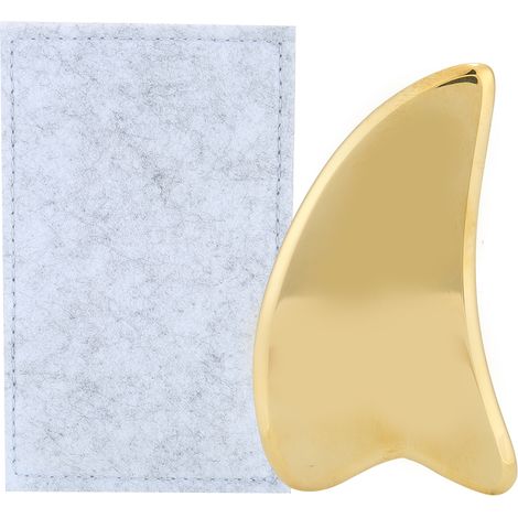 Lot de 2 planches de massage Gua Sha en laiton pour soulager les douleurs musculaires, outil de raclage des points d'acupuncture. (1/5)