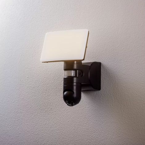 [NEUWERTIG] B-Ware Prios Außenleuchte Wandstrahler Sensor Bewegungsmelder Kamera Schwarz Aluminium
