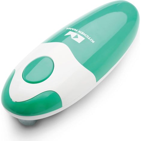 Ouvre-boîte électrique automatique, bleu sarcelle ,Automatique, mains libres, bords lisses, sans danger alimentaire, fonctionne sur pile (1/4)