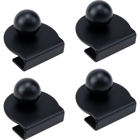 Lot de 4 poignées de porte de douche noires à clip en acier inoxydable-AquaForge (1/4)