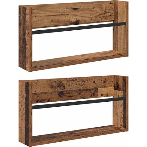 Maison Exclusive - Scaffale per riviste 2 pcs Legno vecchio 60 x 12 x 30 cm