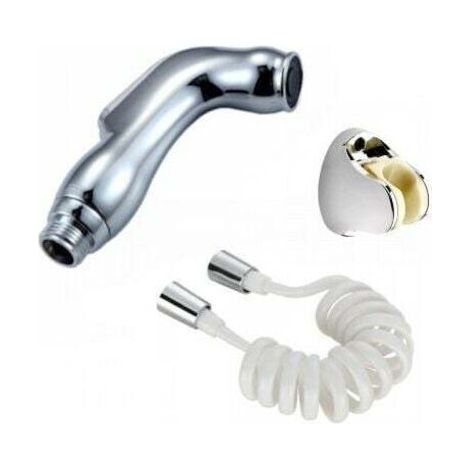 FENOPLASTICASpruzzatore per bidet, doccetta multifunzione, pistola a spruzzo a pressione, scarico dell'acqua con un solo pulsante (con tubo flessibile a molla da 1,5 m + staffa forata) (1/3)