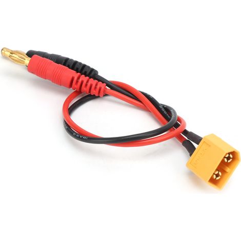 Câble en silicone 18 AWG avec fiche banane 4,0 mm et connecteur XT60 pour chargeur de batterie LiPo B6 (1/5)