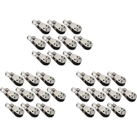 30 PCS Marine Bateau Poulie Blocs Corde en Acier Inoxydable 316 Kayak Canoë Ancrage Trolley Kit Nylon Pad Yeux Accessoires de Bateau (1/5)