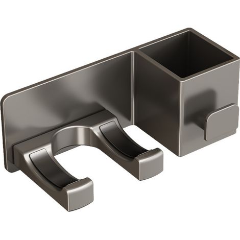 Support Seche Cheveux sans Percage en Porte Sèche Murale Organisateur Salle de Bain Aluminium (1/3)
