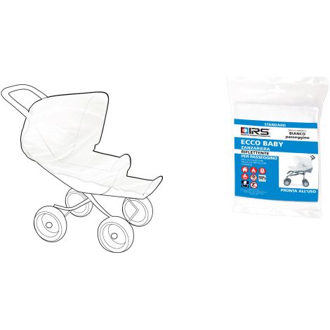 Moustiquaire rA flA chissante Ecco Baby pour poussettes avec filet en polyester blanc