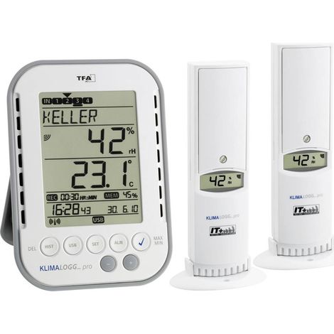 TFA Dostmann KLIMALOGG PRO Starter Set Igrometro 1 % ur 99 % ur TFA starter kit ambienti interni, Funzione datalogger (1/3)