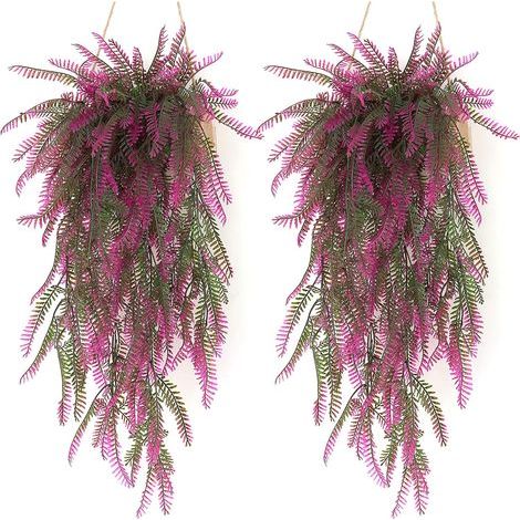 2 Pieces, Mauve, Artificial Fern Plant Fake Plants Deco Artificial Plant Outdoor for Celebration, Wedding, Kitchen, Garden, Office Decoration (1/5)