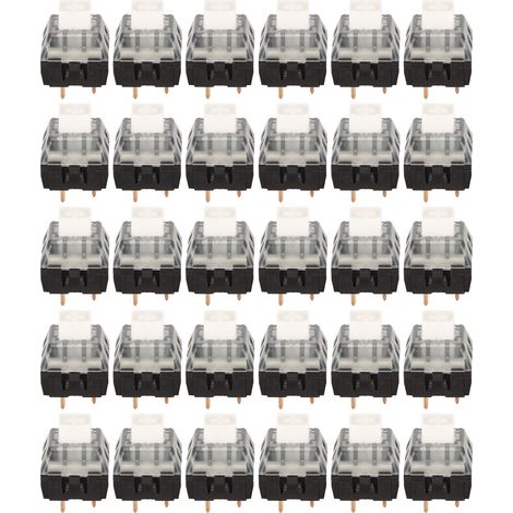 30 pièces Interrupteurs de clavier mécanique étanches rétroéclairés DIY commutateurs pour clavier personnalisé Blanc base noire (1/5)