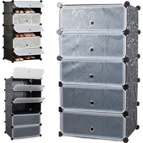 Meuble étagère à chaussures modulable 5 niveaux (1/5)
