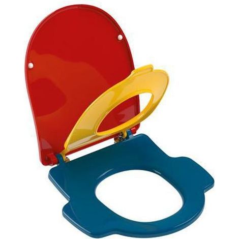 VB WC-Sitz O.novo Kids 406x406x69mm Oval Red Cherry/Sunshine Yellow/Ocean Blue