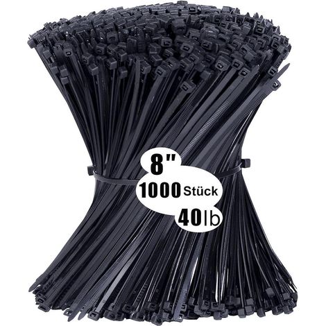 Kabelbinder 1000 Stück Schwarz 200 mm 3,6 mm 200mm x 3.6mm-1000 Stück (1/5)