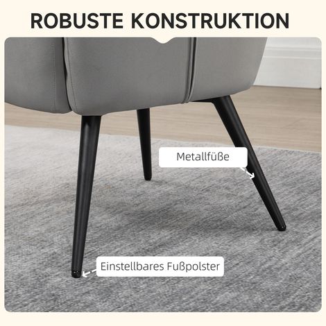 Fauteuil relax avec repose-pieds, ensemble de 2 pièces, gris (1/4)