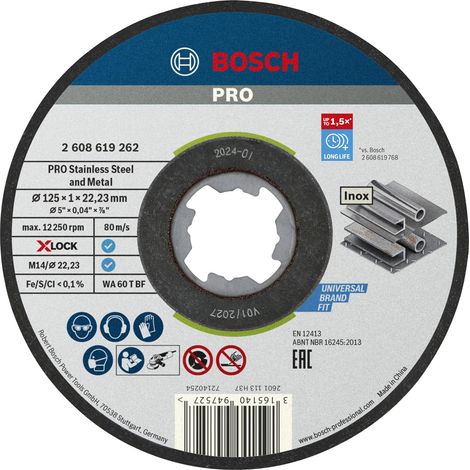 10x Disque Fin Aggloméré Inox/Métal LongLife, X-Lock (1/5)