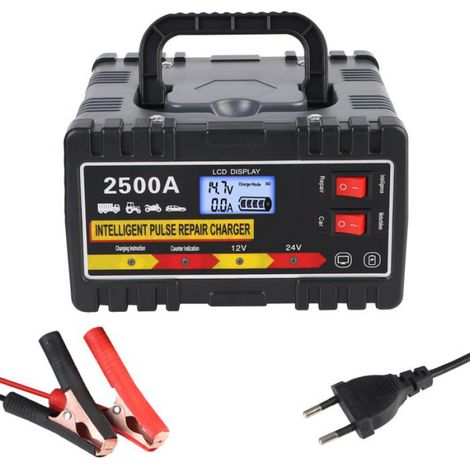 Chargeur de batterie 6A/24V 8A/12V - Écran LCD - Chargeur de Batterie Intelligent 220W - pour Voiture Moto Camion (1/5)