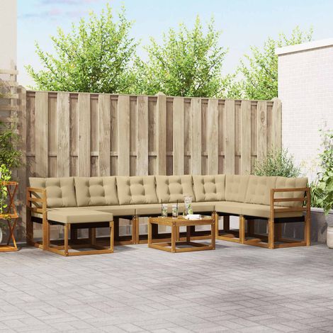 Teenpull – Outdoor-Sofagarnitur 9 Stk. Natur und Beige (1/5)