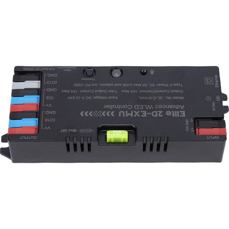 Controller WLED per strisce LED RGB, circuito integrato digitale indirizzabile con funzione audio musicale, interfaccia Ethernet UART reattiva, relè a risparmio energetico, fusibile a innesto da 20 A. (1/5)