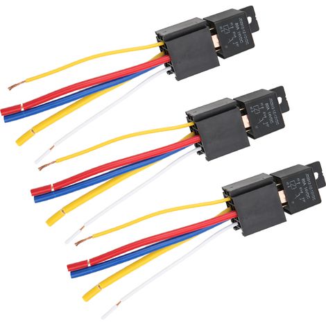Relais clignotant LED 12V 80A étanche anti-choc 5 broches pour feu de signalisation auto, lot de 3 (1/5)
