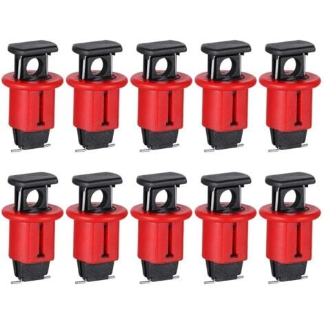 Paquete de 10 disyuntores de seguridad eléctricos en miniatura para aislamiento eléctrico, color rojo. (1/4)