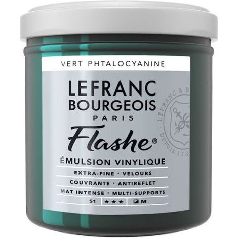 Peinture vinylique - Flashe - Vert phtalo - 598 - Lefranc Bourgeois - 125ml