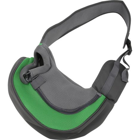 Sac bandoulière portable en maille respirante pour le transport d'animaux de compagnie (chats et chiens) en voyage. (1/5)
