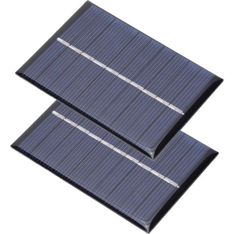 Keenso 2 Stück Solarmodul, 0,6 W 5 V polykristallines Solarmodul, Solarladeplatine, Stromversorgung für kleine elektrische Geräte, 80 x 55 mm (1/5)