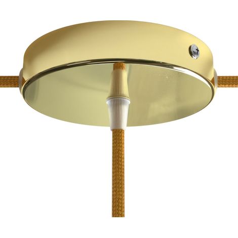 Kit rosace cylindrique en métal avec 1 trou central et 2 trous latéraux  Conique - Laiton