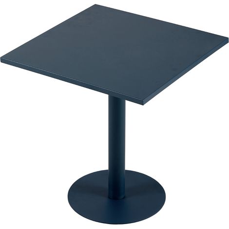 Table carrée en métal coloris gris anthracite - Longueur 70 x profondeur 70 x hauteur 73 cm -PEGANE- (1/3)