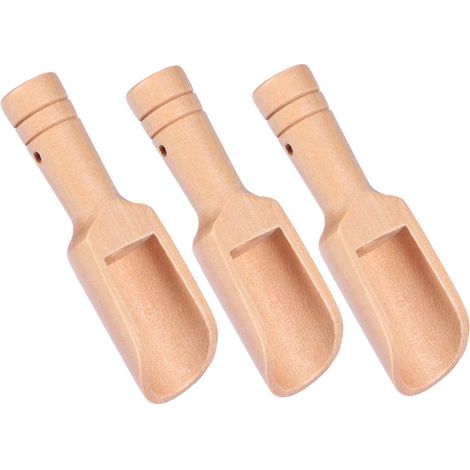Lot de 3 cuillères en bois pour cuisine, spatule et doseur pour sel, farine et sucre, accessoires naturels et durables (1/5)
