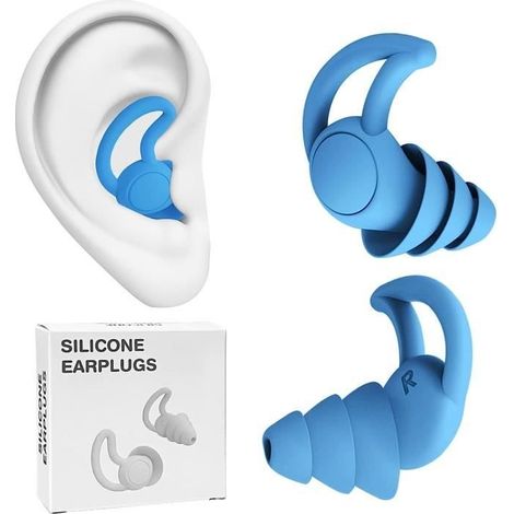 Paar Silikon-Ohrstöpsel, geräuschdämpfende Ohrstöpsel 30-40 dB, Ohrstöpsel zum Schlafen, Lesen und Reisen (1/4)