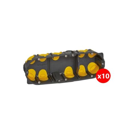 Legrand - u00c9cobatibox - LOT de 10 Bou00eetes d'encastrement 3 postes - BBC - Profondeur 40mm - D.67mm - Ru00e9f : 080023Lx10 (1/3)