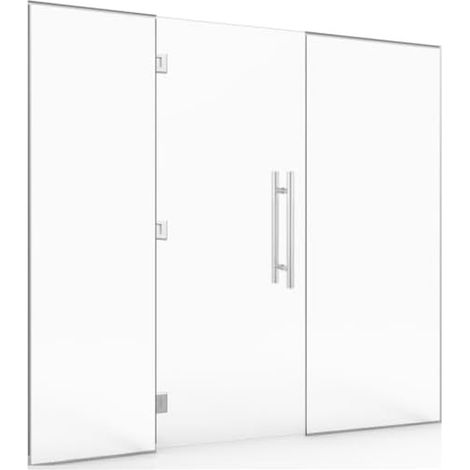 Parete in vetro con porta per hammam e bagno 200 x 190 Vetro di sicurezza trasparente da 8 mm