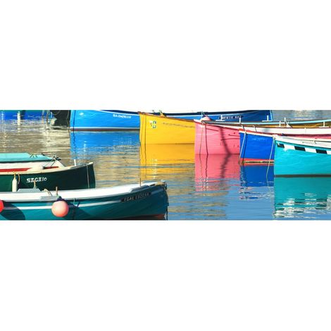 Tableau sur toile port de Socoa 45x135 cm - Impression sur Toile Murale Décorative - Image imprimée en HD sur Toile - Toile sur Châssis en Bois FSC - Fabriqué en France (1/4)