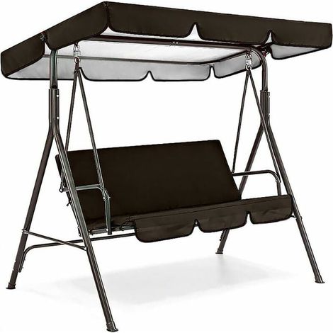 Canvas Swing, 210D Outdoor Swing Waterproof Cover, Replaceable Swing Roof (Top Swing Cover), Suitable for Garden-Black195 125 15cm