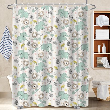 Voile de douche fluide en polyester 180x180 avec 12 œillets rideau étanche pour un coin douche ressourçant (1/5)