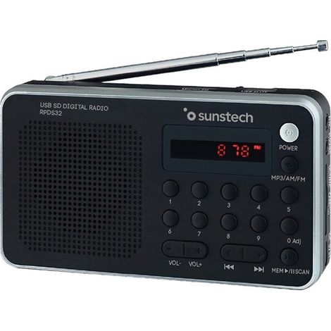 Radio portatile sunstech rpd32sl/ argento