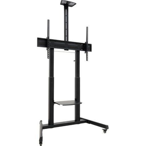 TooQ "AQUILES" Supporto da pavimento de con rotelle con regolazione in altezza de per schermi 60"-100", nero