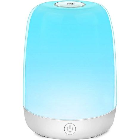 Veilleuse tactile de chevet - Lampe de chevet rechargeable à intensité variable pour chambre d'enfant, lumière blanc chaud, couleurs RGB changeantes, autonomie de 72 heures, idéale pour la chambre, le
