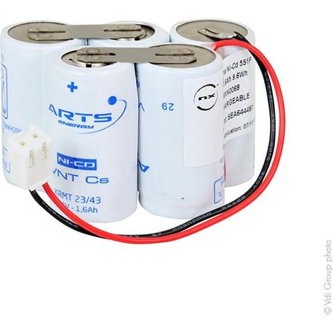 NX - Batterie eclairage secours 5 x SC 5S1P ST7 F100 6V 1.6Ah JST (1/3)