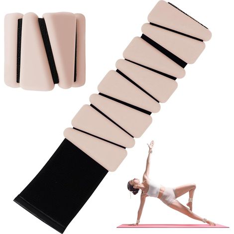 Lot de 2 poids de poignet réglables pour poignet et cheville pour homme et femme - Bracelets de poignet en silicone pour yoga, danse, pilates, natation, cardio, aérobic, gym (1/5)