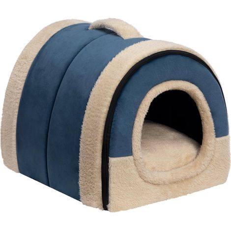 Niche douillette pour chat et petit chien - Maison de couchage confortable et pliable (1/5)