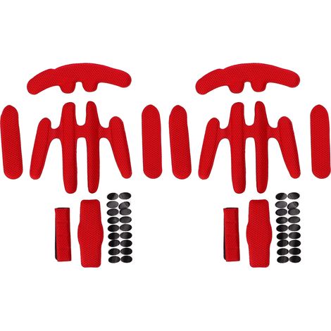 2 Kits de Mousse Thermocollante pour Casque de Vélo Électrique avec Crochets et Bandes Velcro, Taille Unique Rouge (1/5)