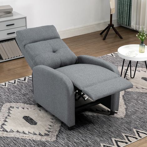 Fauteuil inclinable inclinable - noyau à ressort entasqué - jusqu’à 150 kg - gris - pied extensible - Qualité