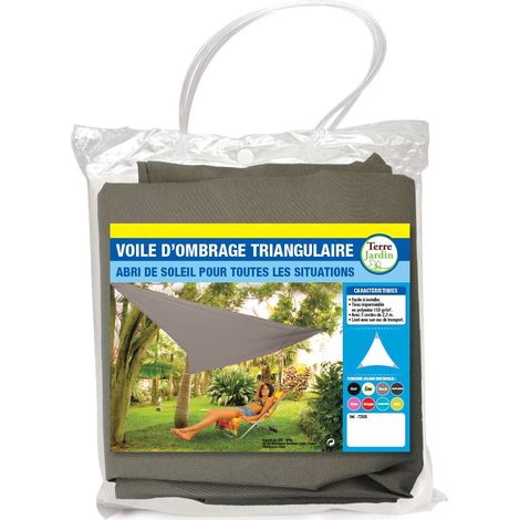 Voile d'ombrage triangulaire - 5 mètres - Taupe