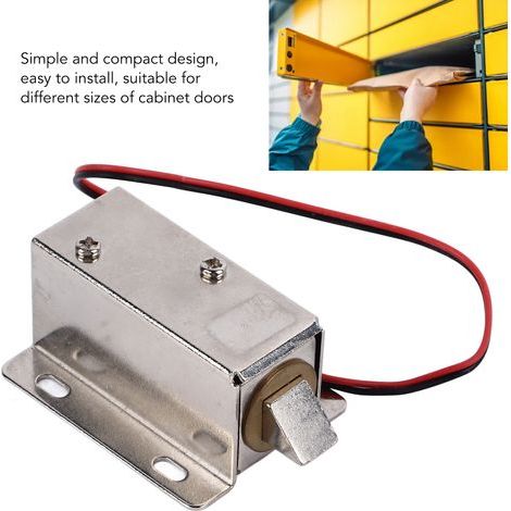 Serrure électromagnétique de cabinet 24V waterproof de taille réduite et robuste pour intérieur/extérieur (1/5)