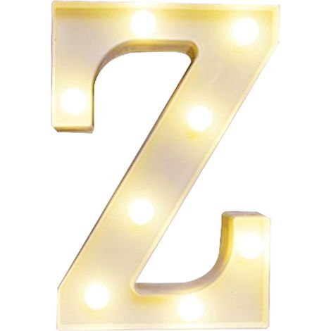 Veilleuse LED alphabet avec ampoules, lumière blanche chaude constante, IP54, 2 piles AA (blanc) (1/5)