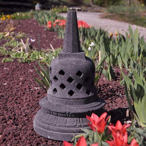 Lámpara estupa borobudur de piedra de lava 45 cm (1/5)