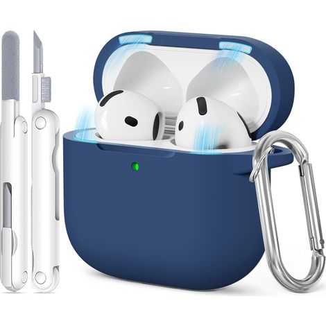1 Coque Silicone,Antichoc,Magnétique,Charge sans Fil,Kit Nettoyage,Porte-Clés,pour AirPods 4 (1/5)