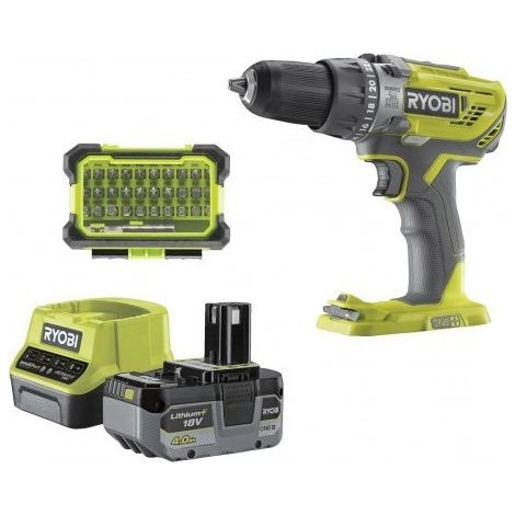Taladro percutor 18V Ryobi R18PD3-140SA con batería 4,0 Ah